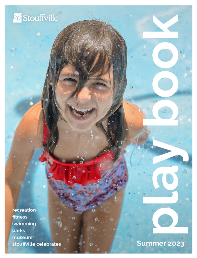 cover of summer play book with girl playing at spray pad