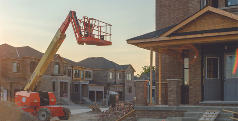 construction site in subdivision