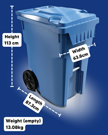 Blue bin cart dimensions